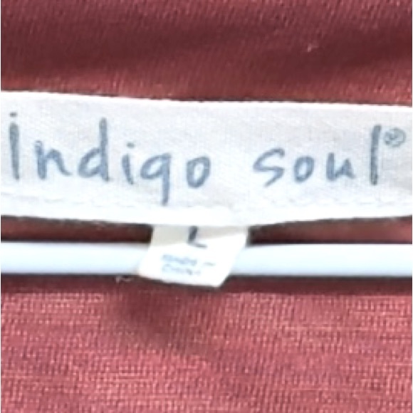 INDIGO SOUL Dusty Rose Tiered Bohemian Tunic Top Size LARGE - Picture 5 of 11